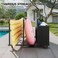 thumbnail image 3 of Poolside Float Storage,PE Rattan Outdoor Basket with Rolling Wheels,Towel Storage Rack Patio Furniture for Storge Cushions,Floaties, Noodles,Life Vests,Beach Balls, 3 of 7