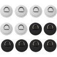 thumbnail image 1 of HUGFEGWE 12Pcs D Rings for PVC Inflatable Boat, Stainless Steel D-Ring Circular Patch Round Pad D Ring PVC Patch Canoe Raft Dinghy Kayak Surfboard Paddle Deck Accessories, White/Black, NO U2537-6445, 1 of 7