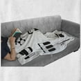 thumbnail image 6 of Biology Soft Flannel Fleece Blanket, Monochromatic Composition of Science Chemistry Biological Related Motifs, Cozy Plush for Indoor and Outdoor Use, 50" x 70", White Charcoal Grey, by Ambesonne, 6 of 6