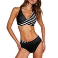 thumbnail image 5 of Women's Bikini Set Printed Two Piece Sexy Swimsuit with Removable Bra Pads No Underwire Tie Side for Beach Vacation,Black,L, 5 of 5