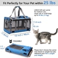thumbnail image 3 of TNYXORIX Cat Carrier Pet Carrier for Small Medium Large Cats Dogs Rabbits Puppies up to 25 Lbs,TSA Airline Approved Dog Carrier Soft Sided,Collapsible Travel Puppy Carrier - Navy, 3 of 10