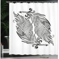 thumbnail image 3 of Ambesonne Vintage Tribal Shower Curtain, Zentangle Arrow Leaf, 69"Wx75"L, Charcoal Grey and White, 3 of 4