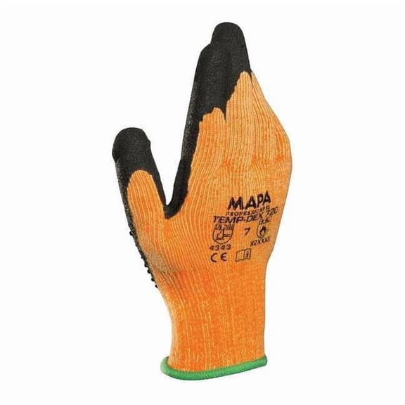 Heat Resistant Gloves, Nitrile, 250 Degrees F Max Temp., Orange, 7, 1 PR