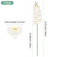 thumbnail image 3 of Uxcell 3-Pack Flores de Orquídea Artificial 9 Pétalos Grandes 37 Pulgadas Ramo de Seda Faux Phalaenopsis Orquídeas Falsas para el Hogar/Boda, 3 of 6