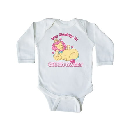 

Inktastic My Daddy Is Super Sweet Cotton Candy Lions Gift Baby Boy or Baby Girl Long Sleeve Bodysuit