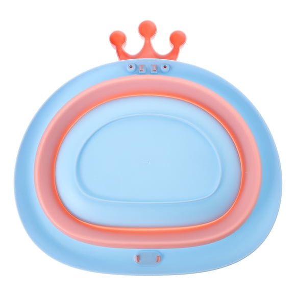 EeaseMX Lavabo portátil plegable con adorable forma de corona, diseño creativo de dibujos animados para bebé (rosa)