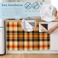 thumbnail image 5 of Orange Grid Cabinet Curtains for Kitchen 35"Wx35"L, Fall Minimalist Orange Gray Plaid Stripes Modern Country Laundry Sink Cabinets Magic Tape Short Curtain Privacy Panel for Bathroom Vanity Cabinets, 5 of 9