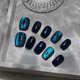 thumbnail image 5 of Mgmxbsth 10PCS Handmade Short Square False Nails, Devil's Eye Press on Nails, Cat Eyes Stick on Nails,French Tip False Nails, Full Cover Fake Nails fo, 5 of 5