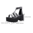 thumbnail image 4 of 1 par de sandalias de tacón alto con anilla metálica hueca para mujer, sandalias de punta abierta de moda, 4 of 5