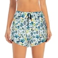 thumbnail image 4 of Lsque Floral In Blue Printed Women's Running Shorts with Liner Pockets,Elastic Quick Dry Workout Athletic Gym Yoga Shorts,Womens High Waist Shorts-, 4 of 9
