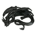 thumbnail image 4 of Medieval Fantasy Horned Black Soma Dragon At Repose Collectible Figurine 11"L, 4 of 9