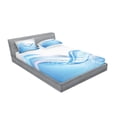 thumbnail image 2 of Ambesonne Abstract Fitted Sheet & Pillow Sham Set, Modern Wavy Surfer, Full, Pale Blue and White, 2 of 2