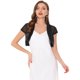 thumbnail image 1 of Satén Shrug Bolero Cap Sleeve Business Open Front Crop Cardigan para mujer Negro XL, 1 of 5