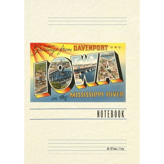 Vintage Lined Notebook Greetings from Davenport (Paperback)