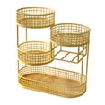 thumbnail image 3 of Cesta de frutas de metal de múltiples niveles de hierro forjado Counter Counter Gran capacidad Vegetales Estado de almacenamiento de vegetales soporte Oro, 3 of 8