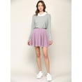 thumbnail image 3 of Made by Johnny Women's Casual Mini Flared Plain Pleated Skater Skirt with Shorts XXXL LILAC, 3 of 6