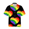 thumbnail image 3 of Camisetas con estampado 3D de la bandera del arcoíris LGBT para hombres y mujeres, camisetas de manga corta con solapa y personalidad a la moda, camisetas con botones para hombres, 3 of 5