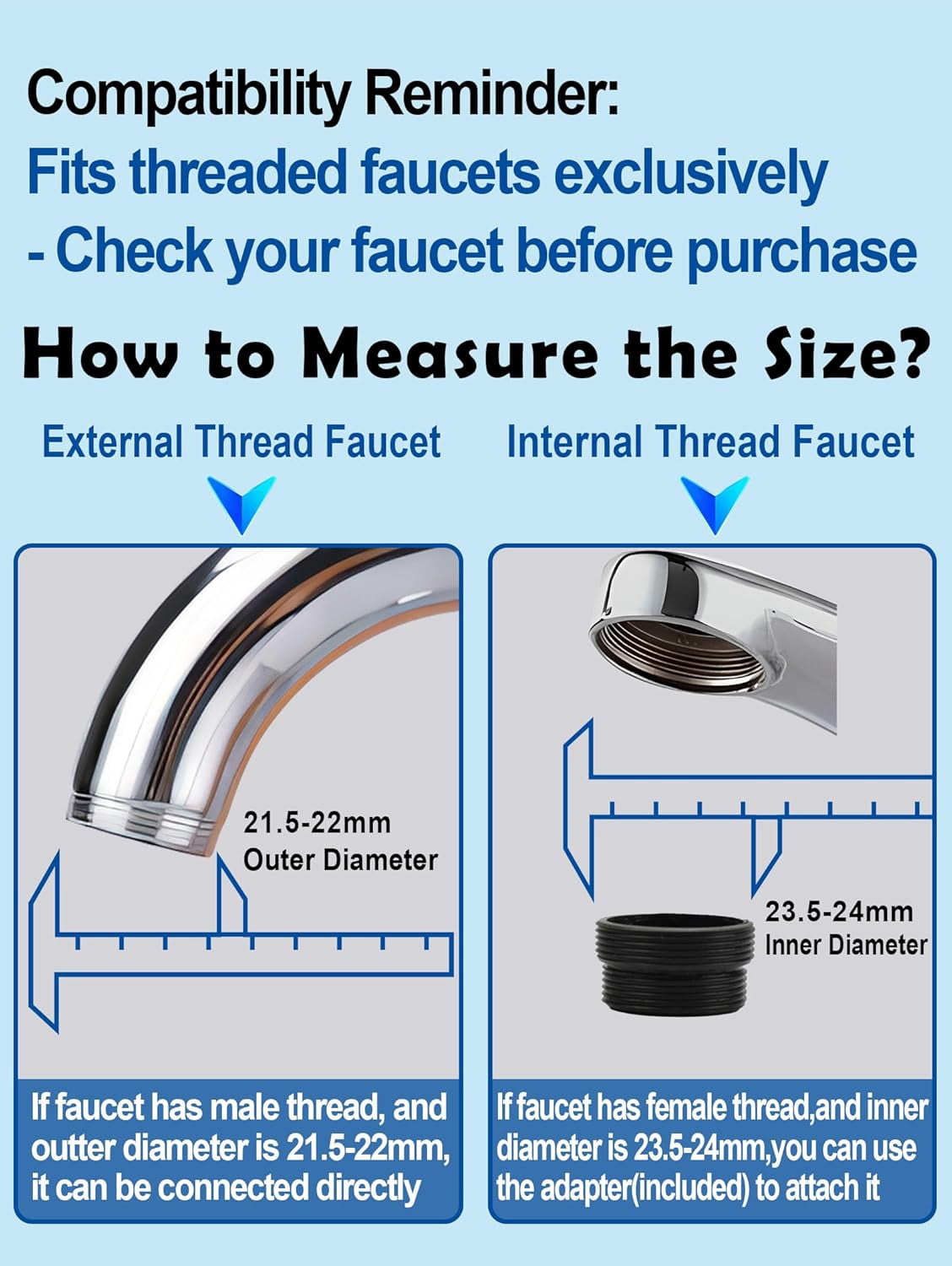 360° Swivel Kitchen Faucet Aerator,Anti-Splash Dual-function Kitchen Faucet Sprayer Attachment,Large-diameter Shower Head Sink Aerator,Water Saving,Engineering Plastic PA66-3 Inch