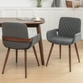 thumbnail image 5 of FOWEOAIU Modern Dining Chairs,Fabric Upholstered Walnut Wood Kitchen Dining , Dark Gray (Set of 6) ﻿, 5 of 11