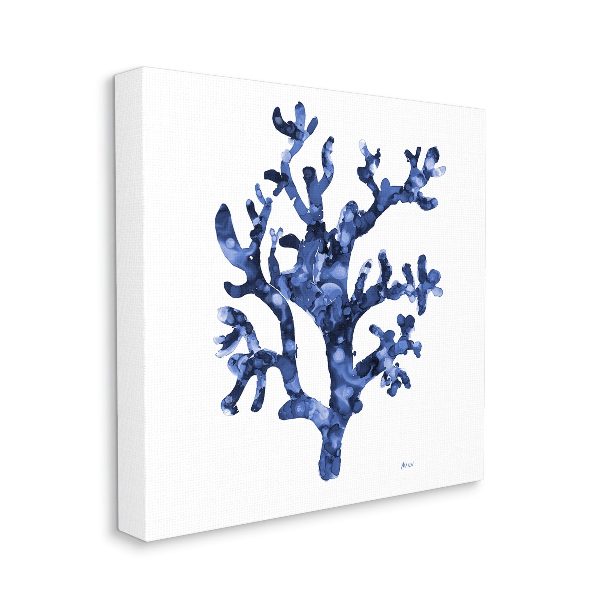 Stupell Industries Ocean Coral Plant Sea Life Blue Pattern Painting Gallery Wrapped Canvas Print Wall Art, Design by Patti Mann