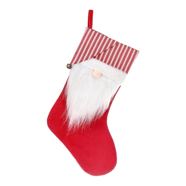 Bolsa de regalo de dulces para medias navideñas, bolsa de golosinas para decoración navideña, árbol de Navidad tejido A rayas