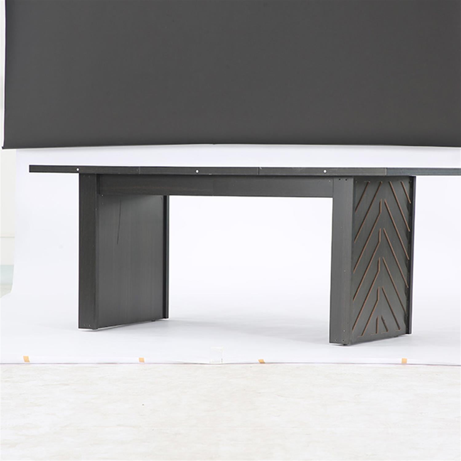 Demi Bonn 70" Rectangular Kitchen Table for 6 People, Modern Dining Table for Dining Room, Home Office, Living Room Furniture, Black