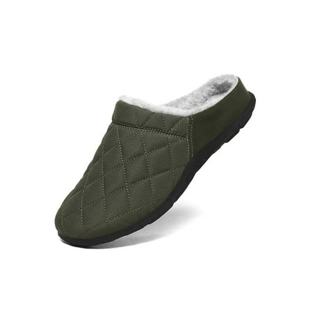 

Colisha Men Slip On Closed Toe Warm Slippers Solid Color Plush Comfy Home Shoes