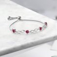 thumbnail image 3 of Gem Stone King 2.08 Ct Round Pink Tourmaline 925 Sterling Silver Keren Hanan Women Adjustable Infinity Tennis Bracelet, 3 of 3