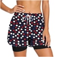 thumbnail image 2 of Mifsaly Womens Athletic Shorts with Liner 2 in 1 Tie-Dye Print Double Layer Running Shorts High Waisted Workout Gym Yoga Biker Shorts Black,XXL, 2 of 7