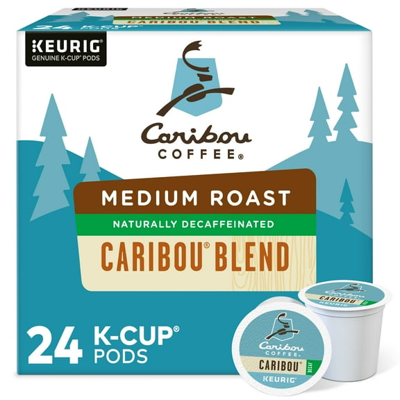 Caribou Coffee Decaf Caribou Blend K-Cup Pods, Medium Roast, 24 Count for Keurig Brewers