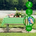 thumbnail image 4 of Sorfey Checkered Square Dining Table Cover Vinyl Table Cloth with Flannel, Green 52" x 52", 4 of 6