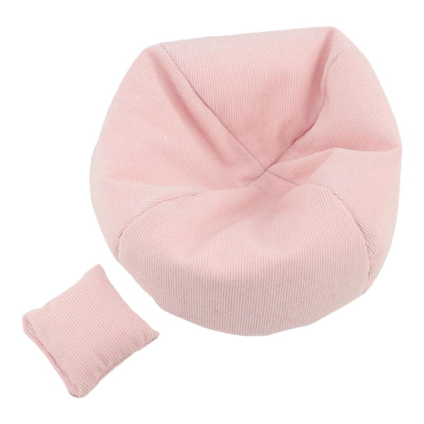 Sofá miniatura con almohada, accesorios para fotos, sofá para casa de muñecas, sala de estar. Rosa