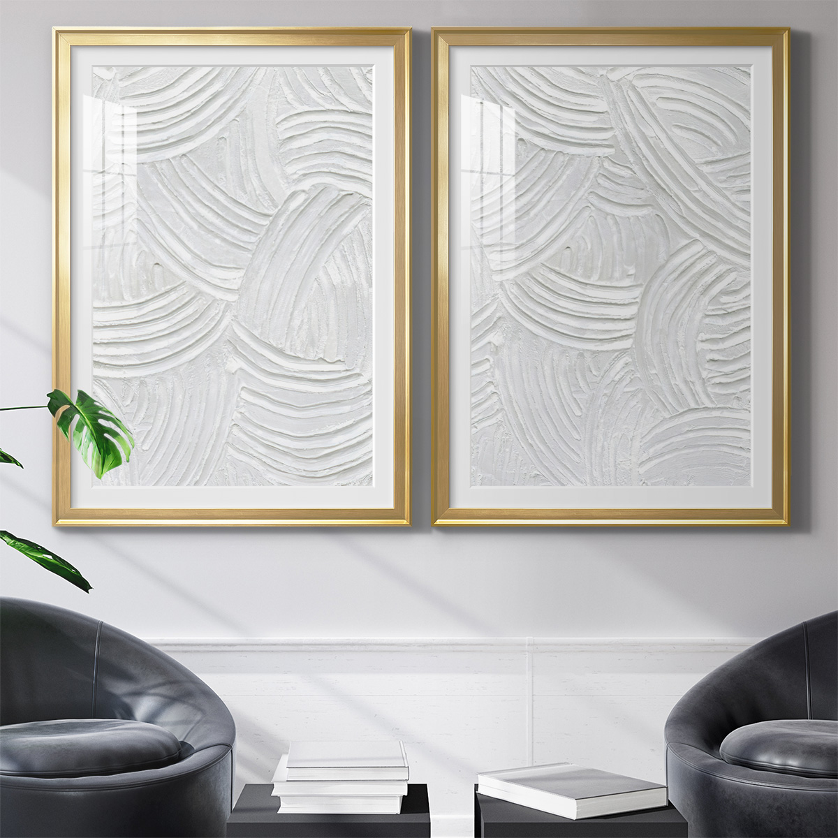 Wexford Home Sandstone Grooves I Premium Framed Print, 26.5" x 36.5" - Ready to Hang, Gold (Set of 2)