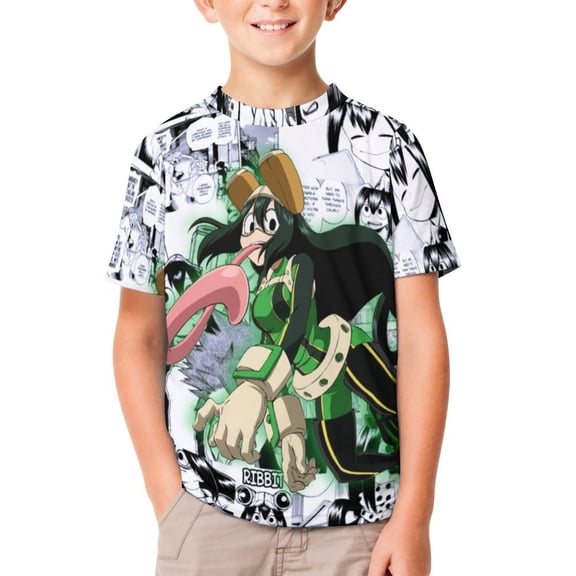 My Hero Academia Kids Short Sleeve Tee Shirt Novelty Crewneck T-Shirts Unisex Summer Blouse Tops for Boys Girls 100CM