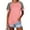 Pink, variant on Odbmxy T Shirt Women Blue Summer Short Sleeve Tops for Women Plus Size Solid Workout Loose Pullover Casual Tops