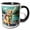 Black/White, variant on 3drose, Cute Funny Labrador Retriever Dog Hiking for Hikers and Campers, 15oz Two-tone Green Mug