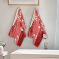 thumbnail image 4 of Dreamtimes Valentines Day Rose Red Bath Hand Towels 2 PCS, Ultra Soft and Highly Absorbent, Romantic Floral Flowers Decorative Fingertip Face Towel for Home, Bathroom, Kitchen, 28.3"x14.4", 4 of 5