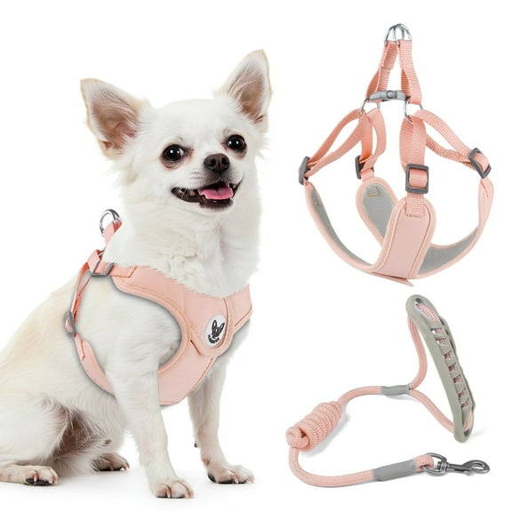 Jewyow Dog Harness for Small Dogs, Pet Vest Harness, No Pull Adjustable, Small Cat Harness, Pink S