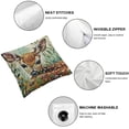 thumbnail image 4 of BANET  Forest Deer Bird Floral Throw Pillow Cover Animal Fawn Fly Jungle Flower Leaf Nature Watercolor Warm Cushion Case for Home Office Sofa Chair Bedroom 12x12in, 4 of 5