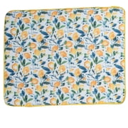 ZEST OF HAPPY Lemons Countertop Dish Drying Mat, Machine Washable by Kay Dee
