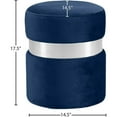 thumbnail image 4 of Meridian Furniture Hailey Contemporary Velvet Ottoman/Stool in Navy, 4 of 8