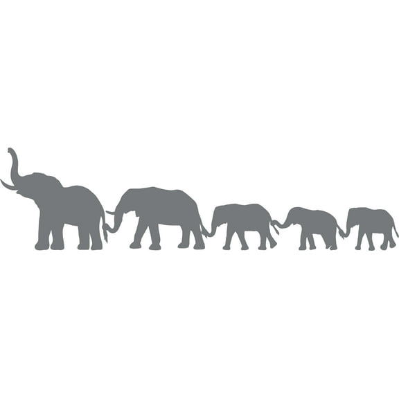 Elephant Family Elephants Pack Animal Wall Sticker Art Decal for Girls Boys Kids Room Bedroom Nursery Kindergarten Garage House Fun Home Decor Stickers Wall Art Vinyl Decoration Size (12x20 inch)
