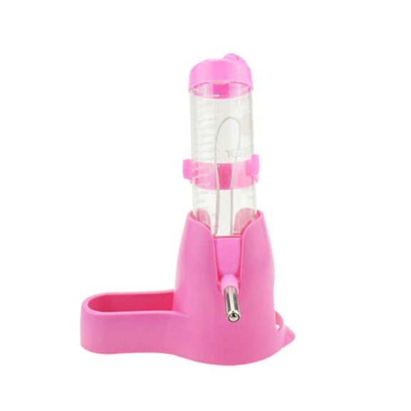 3-in-1 Hamster Water Bottle - Automatic Drinking, Food Container Base Hut, 120ml