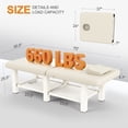 thumbnail image 6 of Stationary Massage Table Folding Bed with Backrest for Treatment Table Physical Therapy Table Spa Facial Bed, Metal Frame PU Leather, 30.5"Wx75"L, 660lbs, Beige, 6 of 10