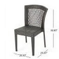 thumbnail image 4 of GDF Studio Holmes Outdoor Wicker 5 Piece Dining Set, Multibrown, 4 of 14