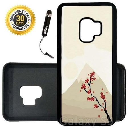 Custom Galaxy S9 Case (Japan Mountain Sakura Art) Edge-to-Edge Rubber Black Cover Ultra Slim | Lightweight | Includes Stylus Pen by