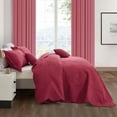 thumbnail image 6 of HZ & HY Oversized King Bedspread 128x120 Extra Wide, Ultrasonic Coverlet Bedding Set, Lightweight Thin Comforter, Reversible, 5 Piece, 100% Microfiber, Wine Red, 6 of 7