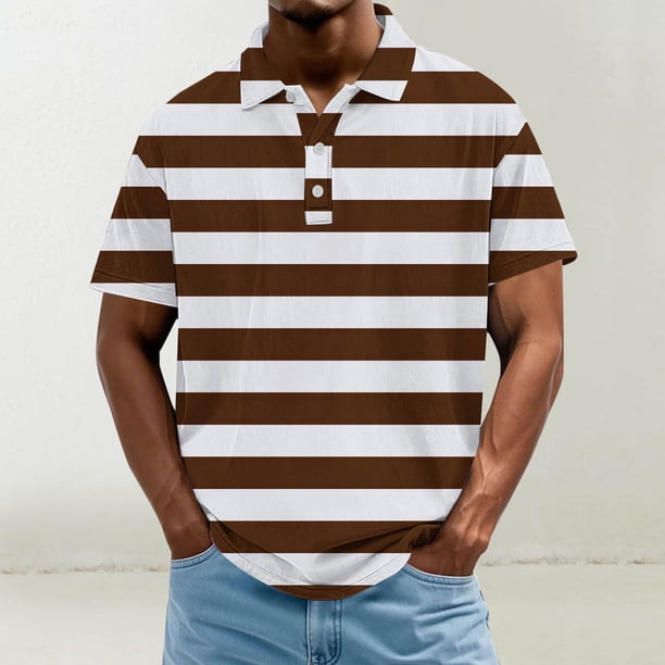 Blusa y camisa de manga corta con cuello vuelto para hombre, informal, de moda, de color liso, con botones, solapa y hebilla de gancho, camiseta de manga corta de poliéster para hombre.