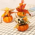 thumbnail image 6 of 3PCS Artificial Pumpkins Set, 5.9inch Foam Pumpkins Fake Pumpkins with Maple Leaves Berry Sunflowers Faux Pumpkins for Fall Home Decor Table Top Centerpiece Halloween Thanksgiving Decorations, 6 of 10
