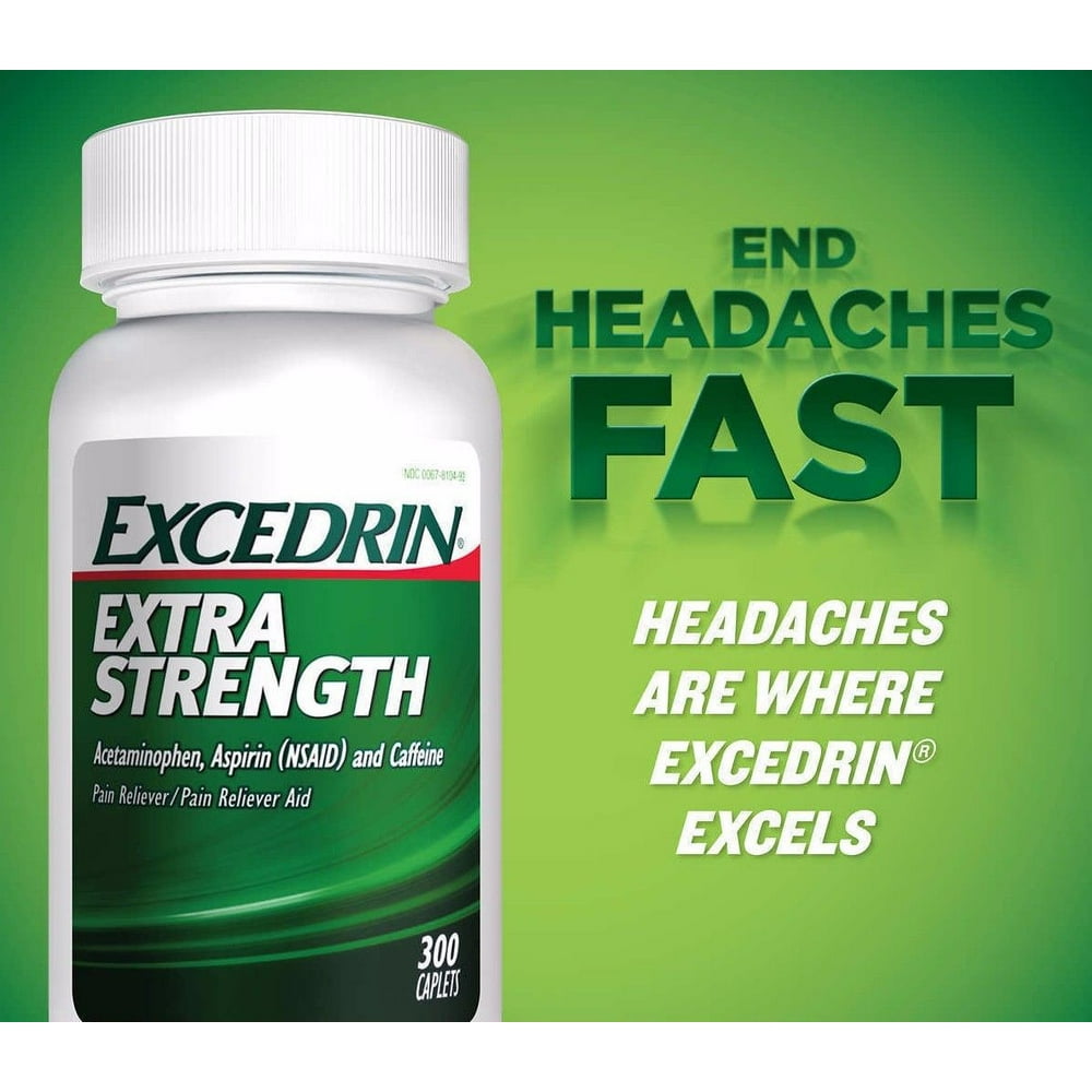 300 Caplets Excedrin Extra Strength Headache Pain Reliever